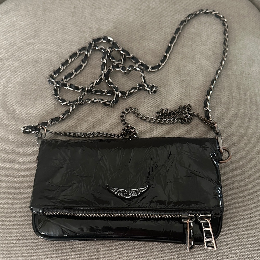 Zadig & Voltaire Shiny Black Crossbody Bag